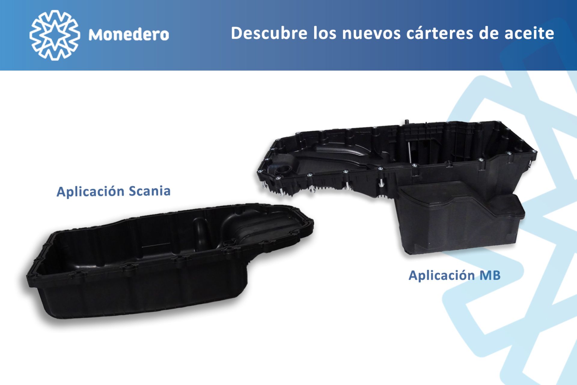 Cárteres de aceite de aplicación Mercedes Benz OM936 y Scania DC13-DC16