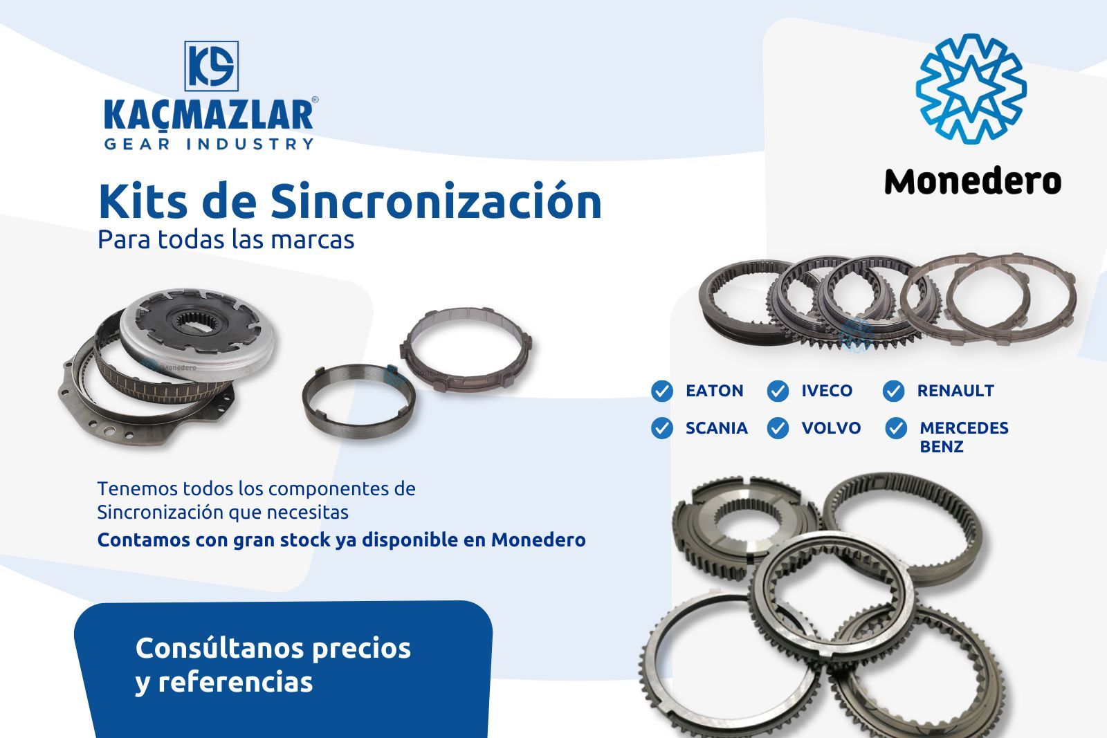 Kits de sincronización Kaçmazlar para caja de cambios 