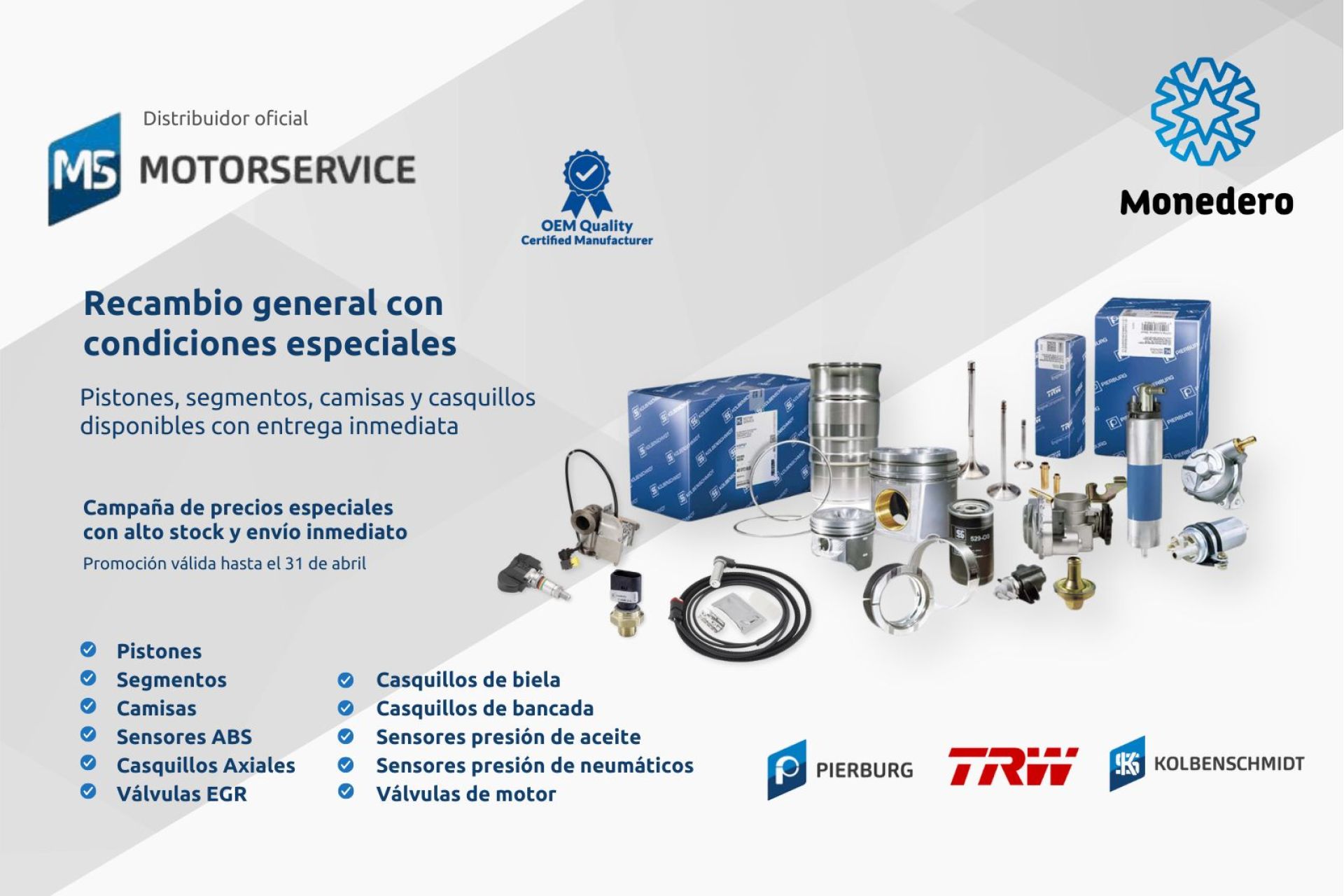 Recambio general con precios especiales y stock inmediato