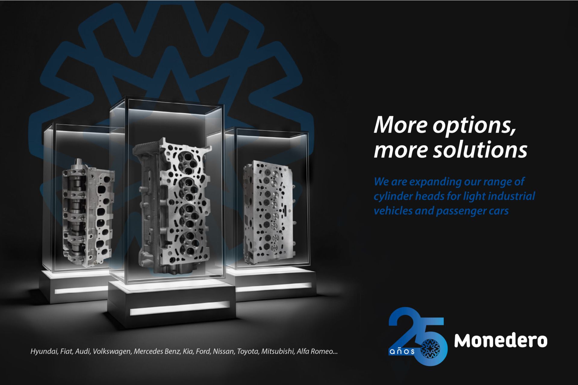 Monedero launches new cylinder heads for LIV and passenger cars.